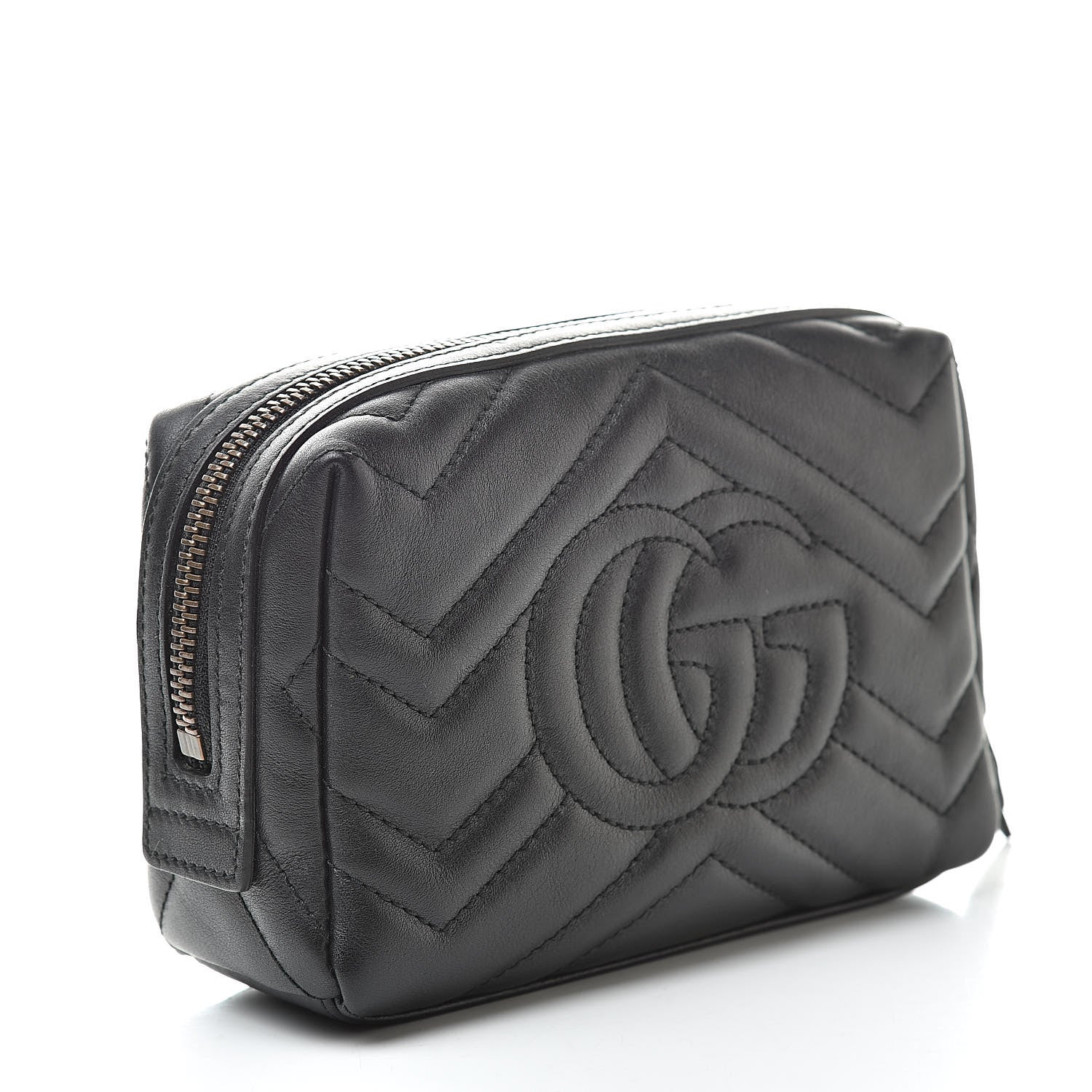 Gucci Calfskin Matelasse GG Marmont Cosmetic Case Black 3 of 9