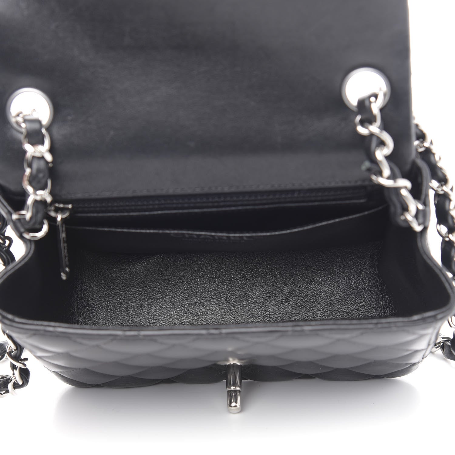 Chanel Lambskin Quilted Mini Square Flap Black 5 of 15
