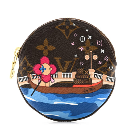 Louis Vuitton Monogram 2019 Christmas Animation Round Coin Purse Blue 1 of 6