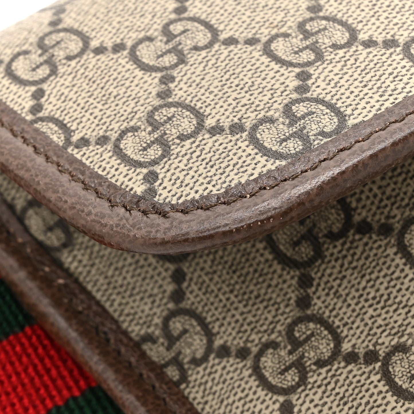 GG Supreme Monogram Neo Vintage Web Belt Bag Brown