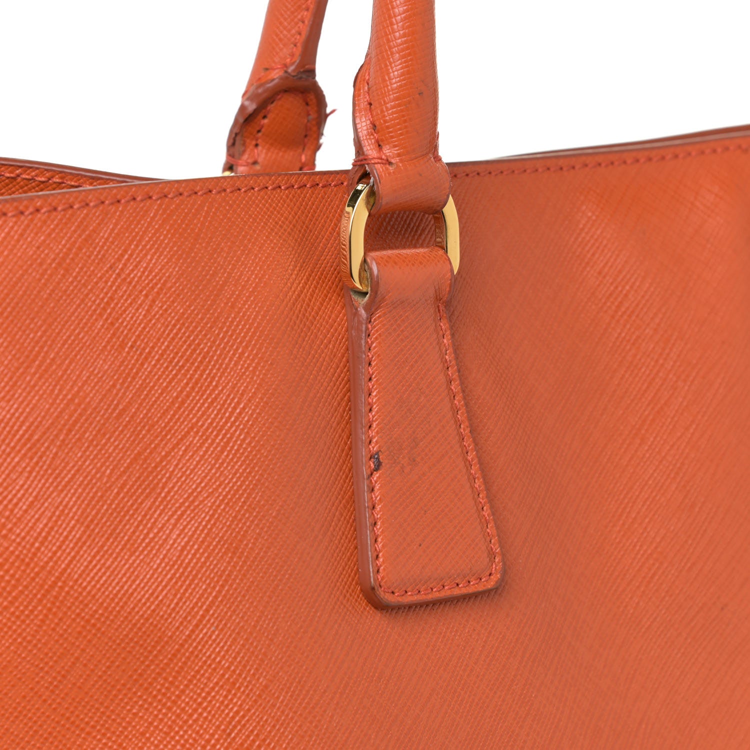 Prada Saffiano Cuir Medium Double Bag Papaya 11 of 19