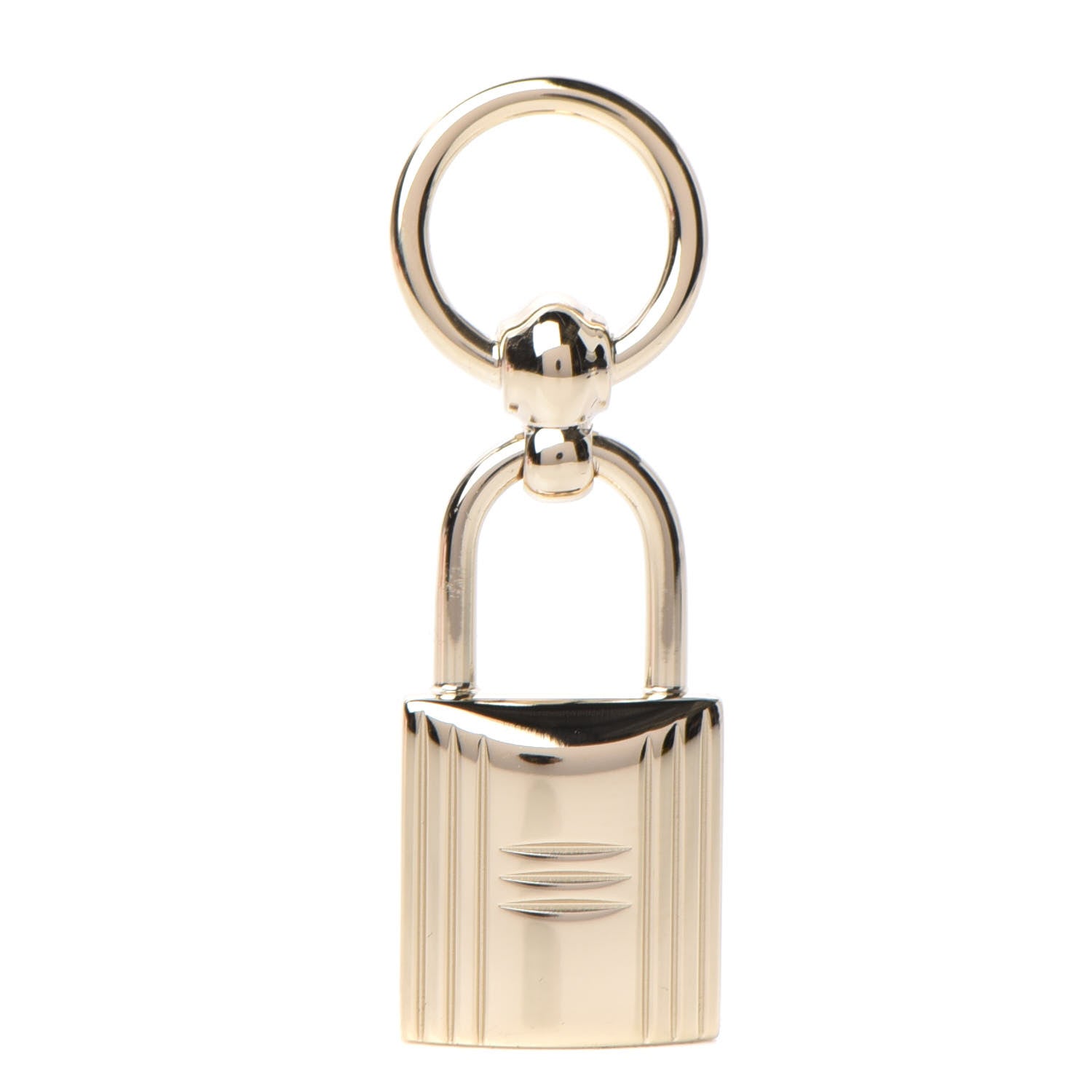 Hermes Permabrass Mini Loop Charms Cadenas Scarf Ring Gold 1 of 3