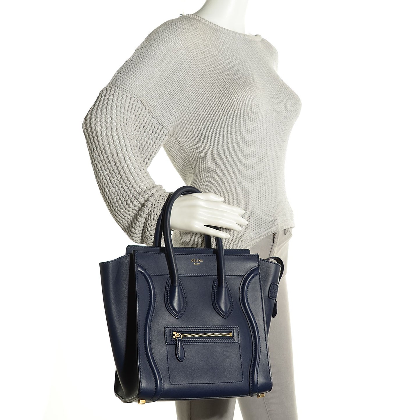 Smooth Calfskin Micro Luggage Navy Blue