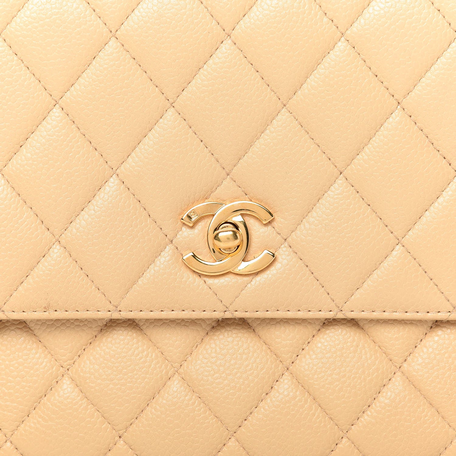 Chanel Caviar Quilted Shoulder Flap Bag Beige 11 of 13