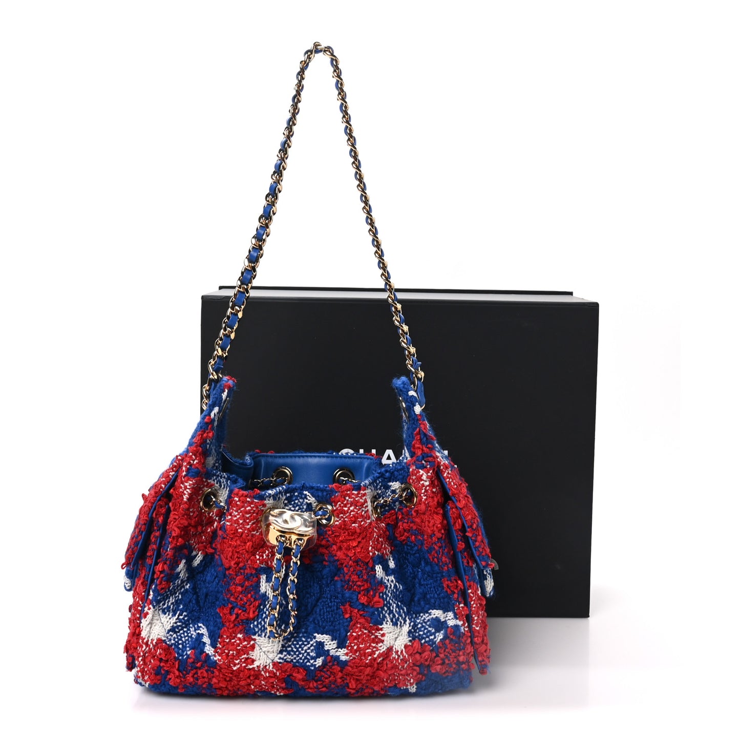 Tweed Quilted Small Chanel 25 Handbag Red White Blue