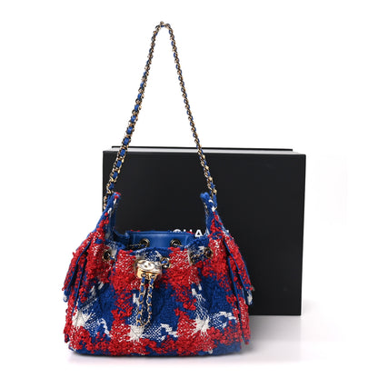Chanel Tweed Quilted Small Chanel 25 Handbag Red White Blue 10 of 10