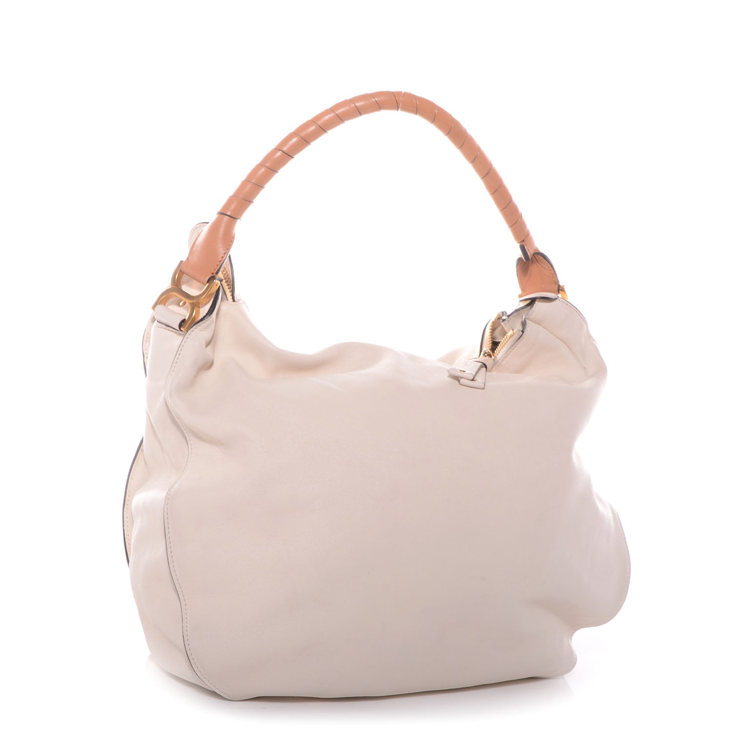Chloe Calfskin Perforated Large Marcie Animation Satchel Porcelain 3 of 9