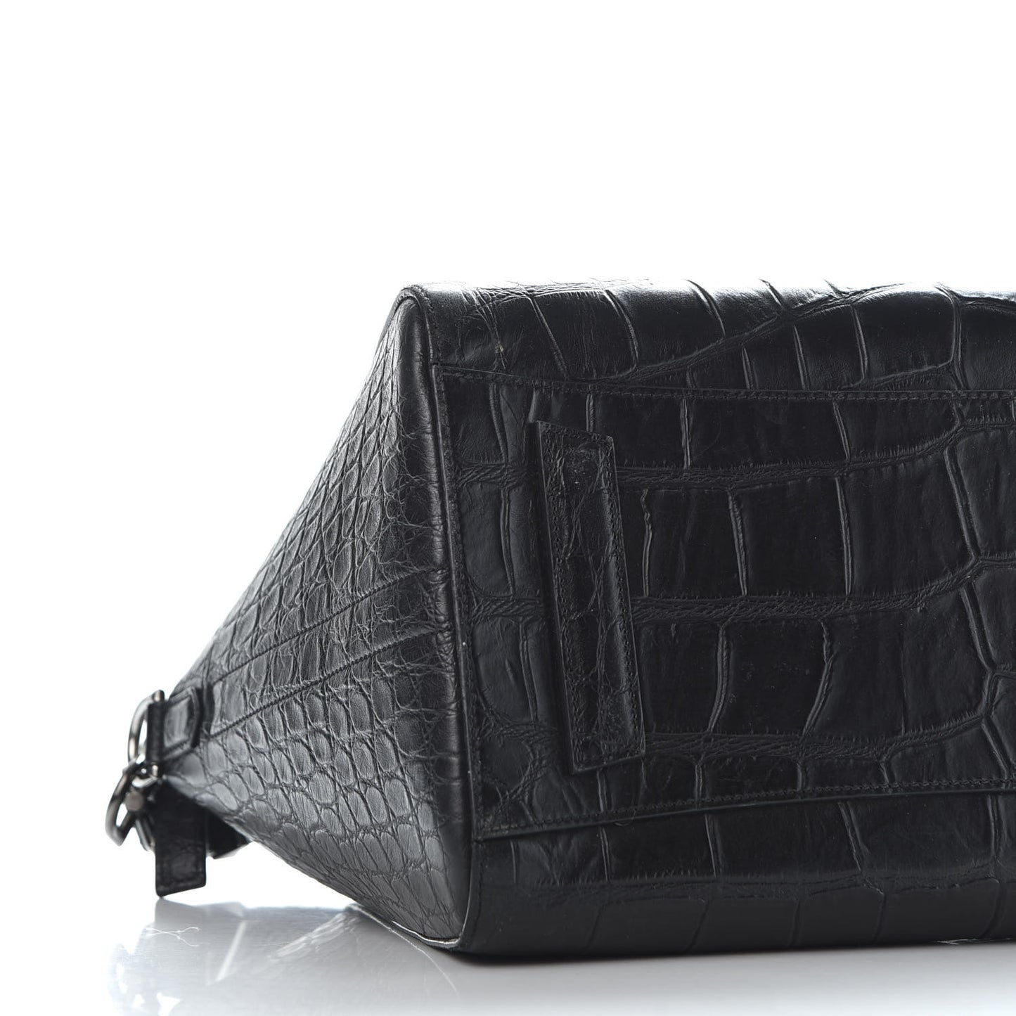 Calfskin Crocodile Embossed Medium Antigona Black