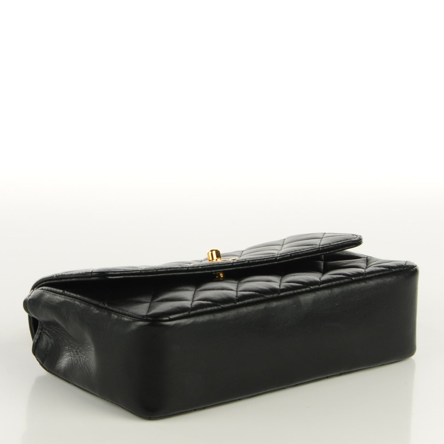 Lambskin Quilted Mini Rectangular Flap Black