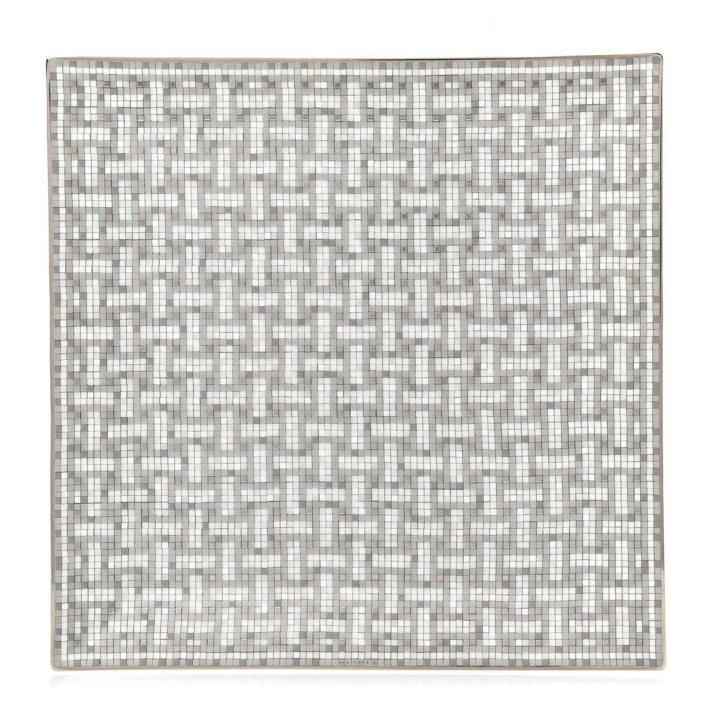 Porcelain Mosaique au 24 Square Plate Platinum