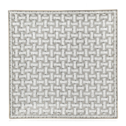Hermes Porcelain Mosaique au 24 Square Plate Platinum 1 of 6