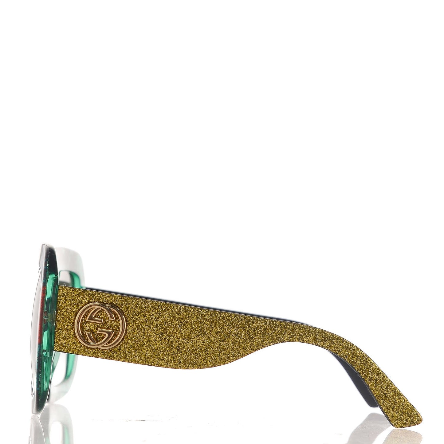 Square Frame GG0102S Sunglasses Glitter Red Black Green