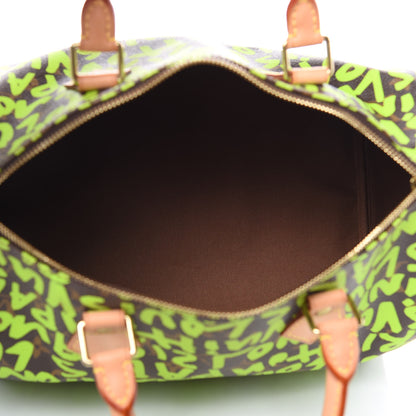 Louis Vuitton Monogram Graffiti Speedy 30 Green 5 of 14