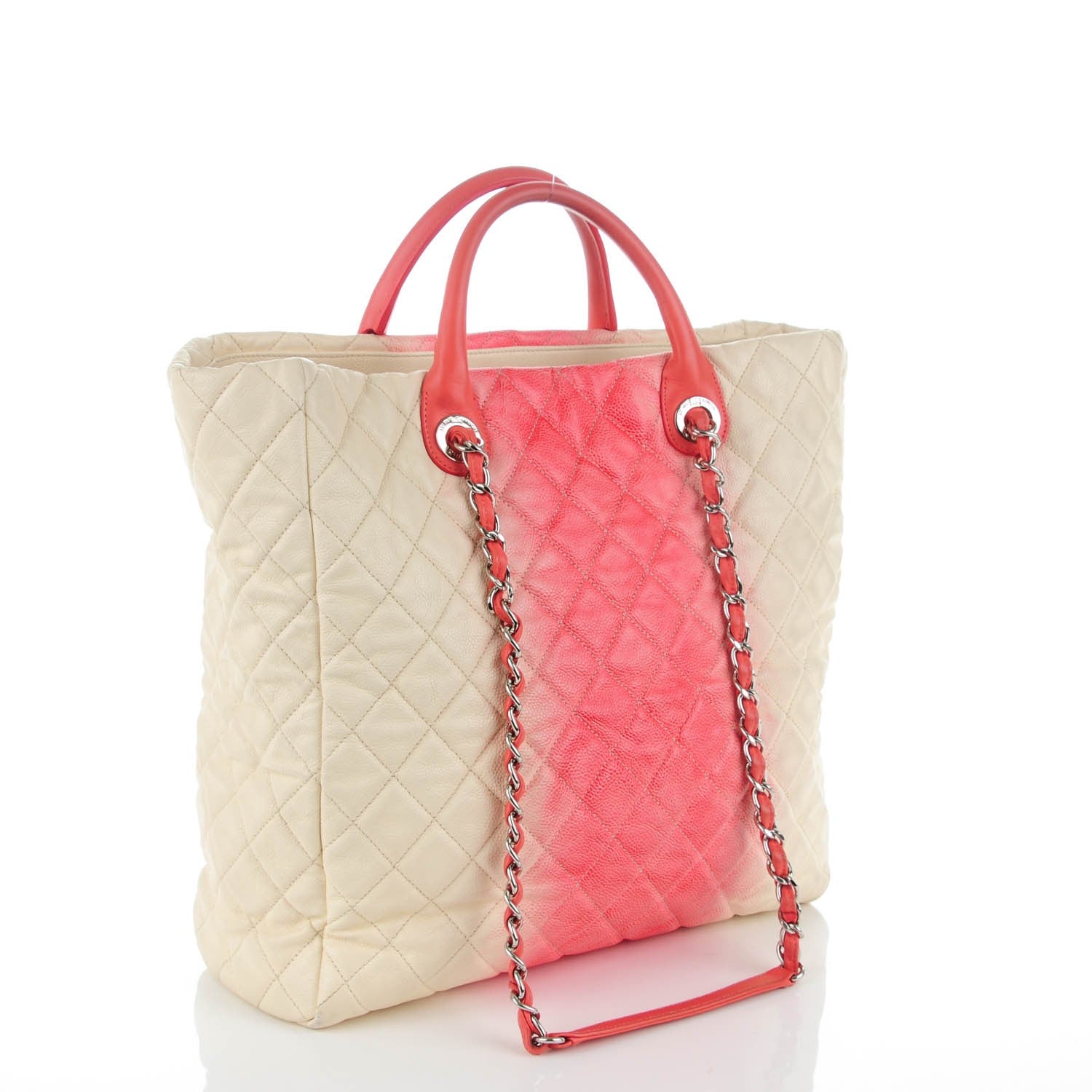Chanel Caviar Ombre Large Shopping Tote White Rose 3 of 8
