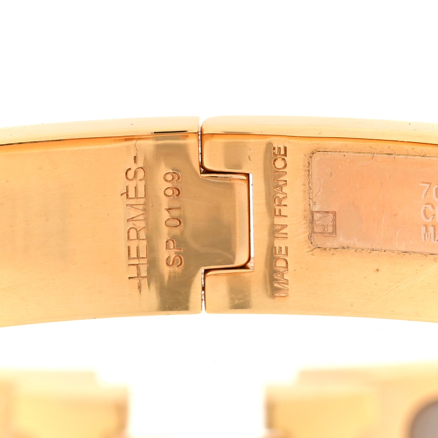 Enamel Narrow Clic Clac H Bracelet PM Marron Glace