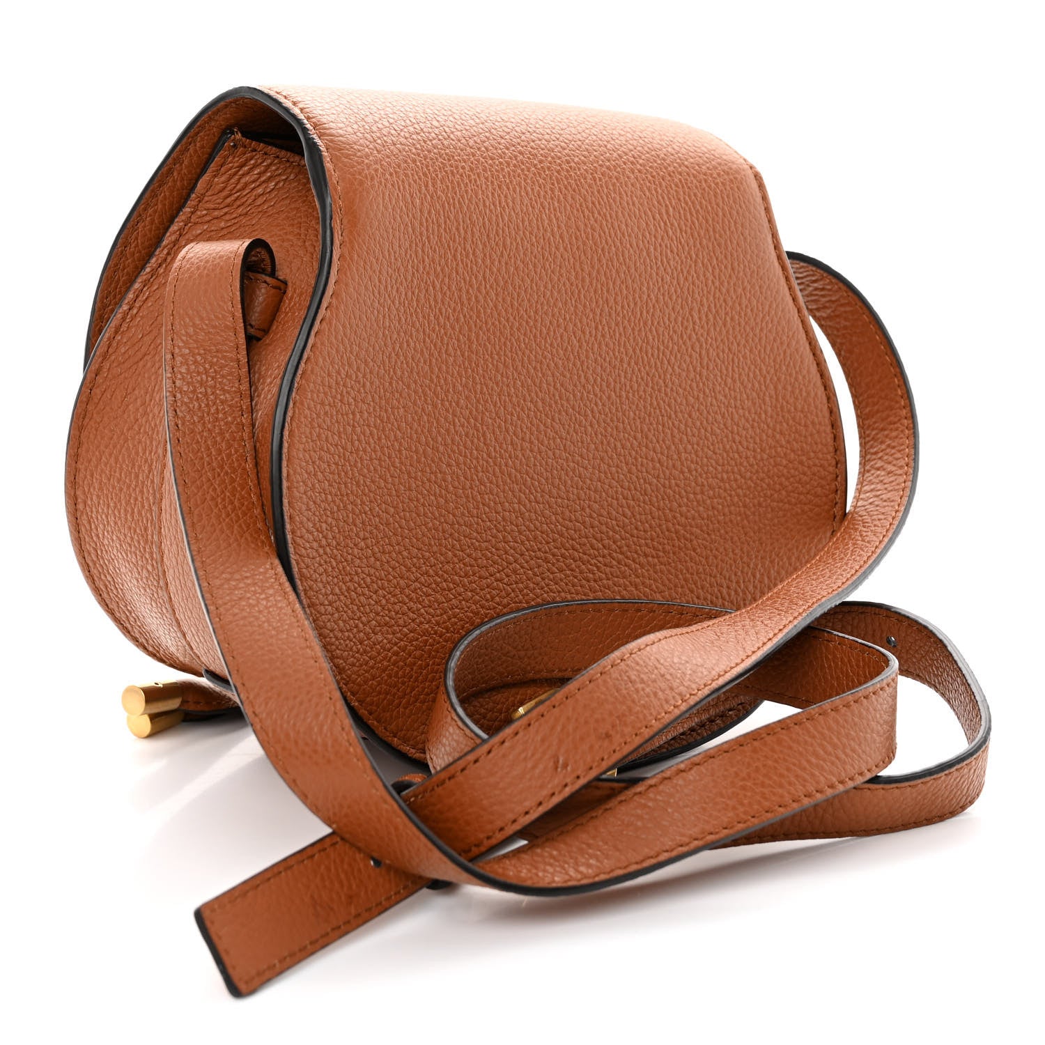 Chloe Grained Calfskin Small Marcie Saddle Bag Tan 3 of 9