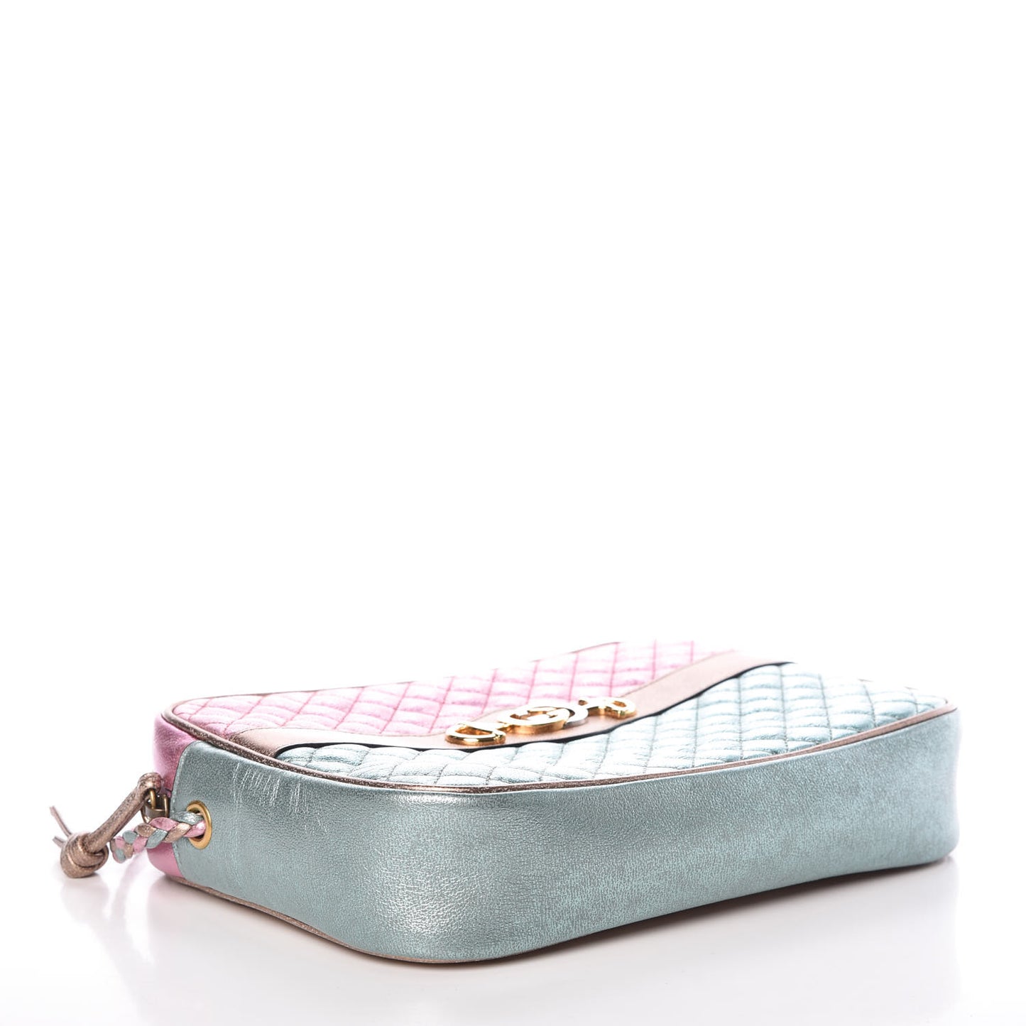 Laminated Nappa Trapuntata Small Zumi Shoulder Bag Rosa Lago Rame
