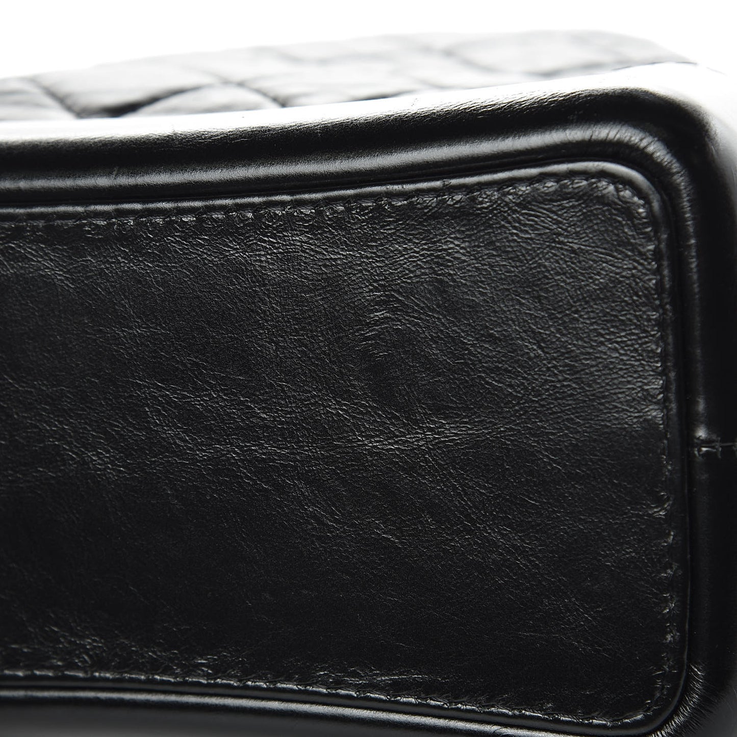 Aged Calfskin Quilted Gabrielle Backpack Black