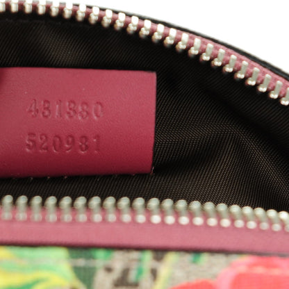 Gucci GG Supreme Monogram Blooms Small Pouch Cosmetic Case Beige Multicolor Dry Rose 6 of 6