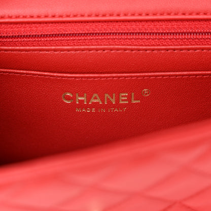 Chanel Lambskin Quilted Mini Rectangular Flap Red 6 of 11