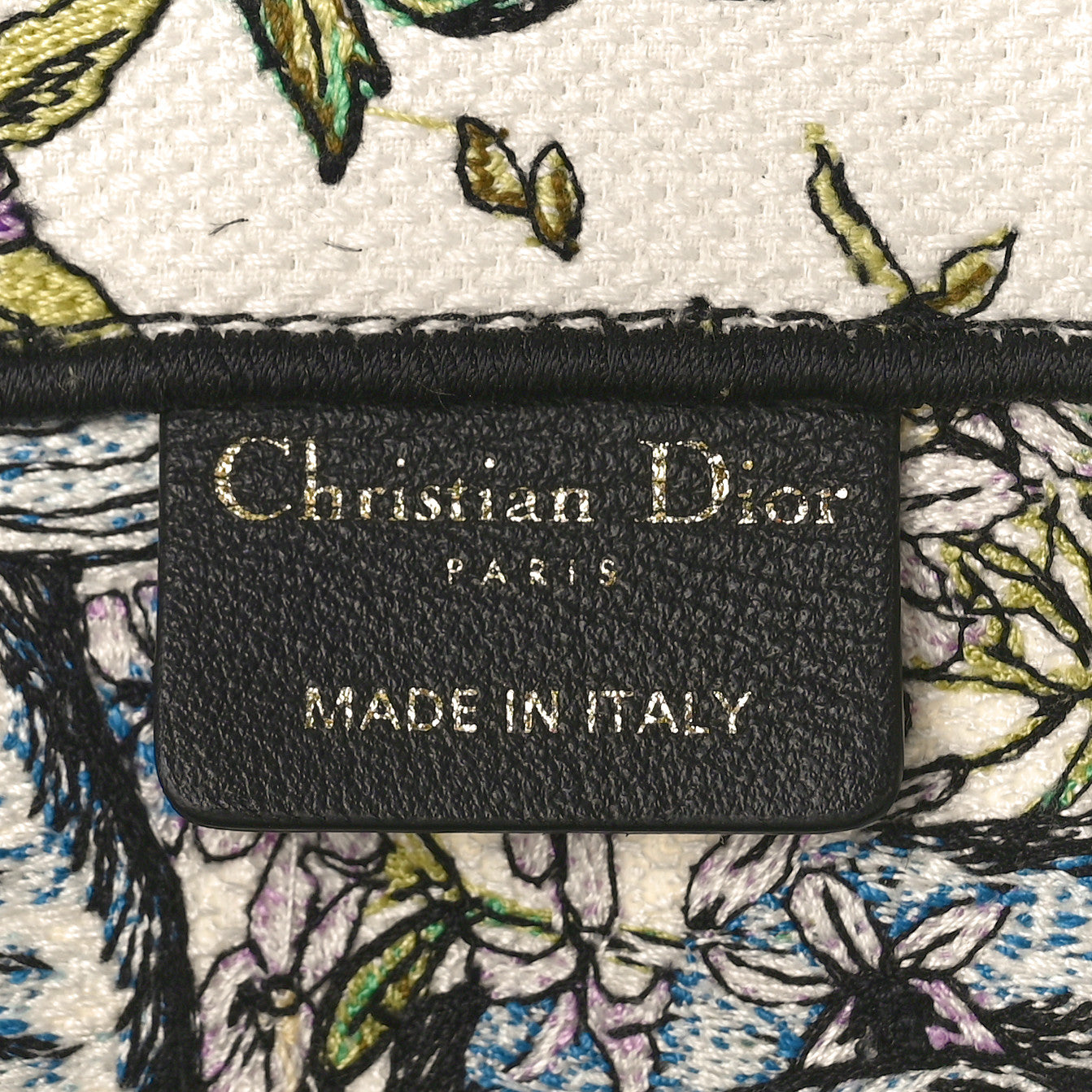 Christian Dior Canvas Embroidered Medium D-Constellation Book Tote Latte Multicolor 5 of 10