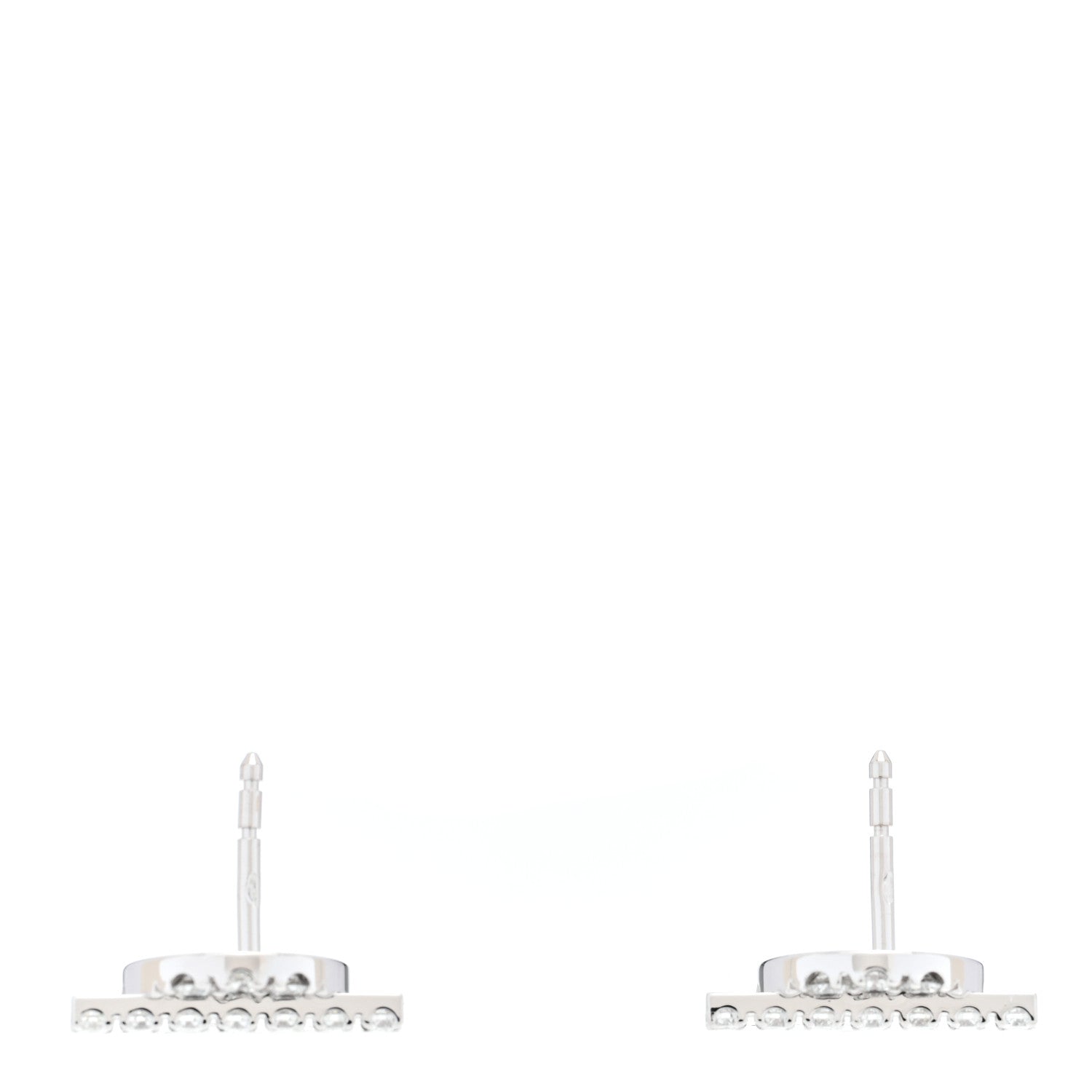Hermes 18K White Gold Diamond Finesse Earrings 3 of 5