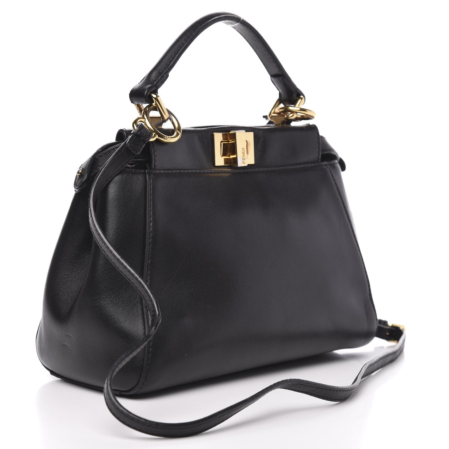 Fendi Nappa Mini Peekaboo Iconic Satchel Black 3 of 14