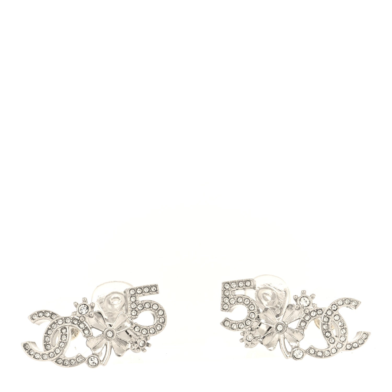 Chanel Crystal Star 5 CC Earrings Silver 1 of 4
