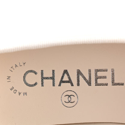 Chanel Lambskin Cap Toe CC Ballerina Flats 35 White Black 8 of 10
