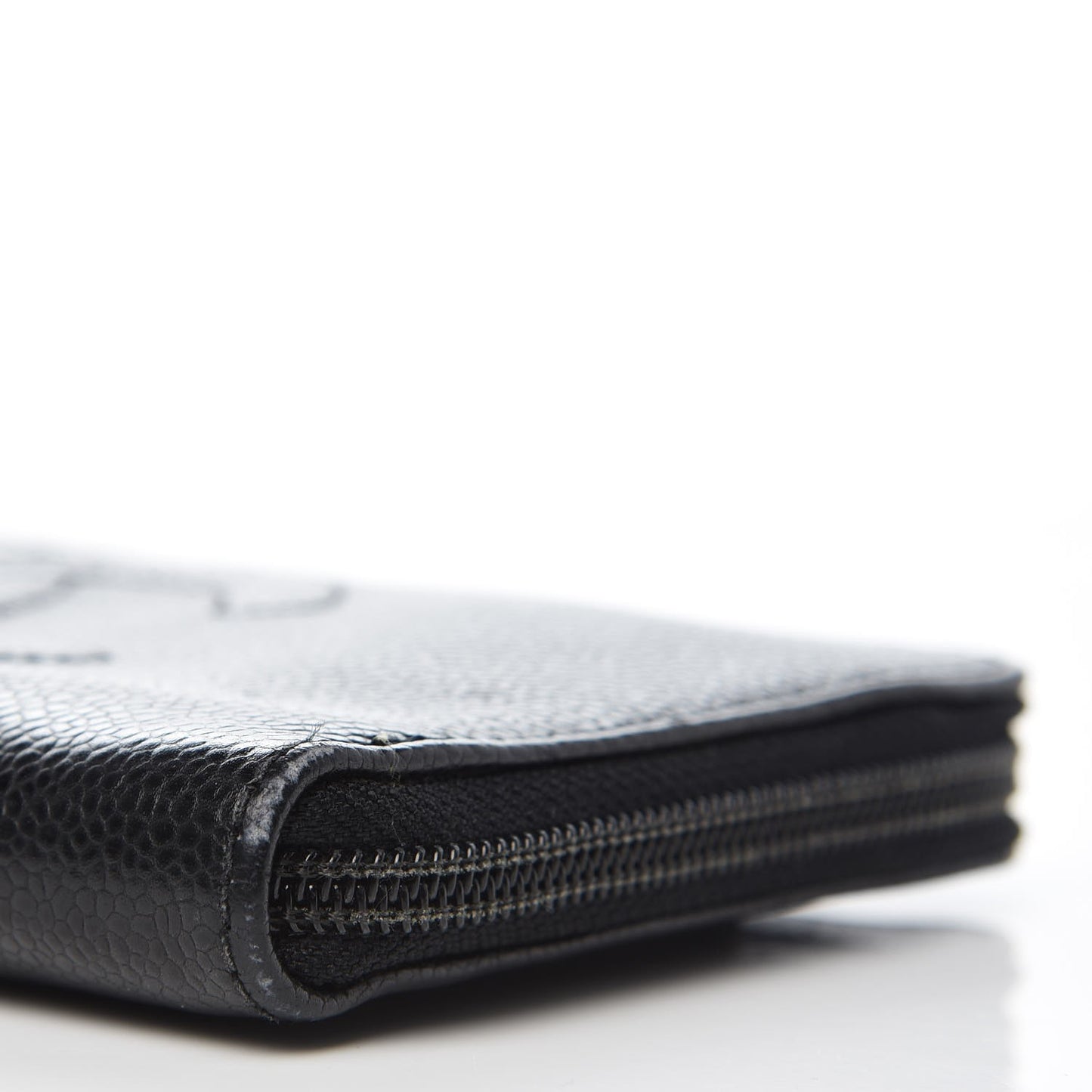Caviar CC Timeless Large Zip Around Wallet Black