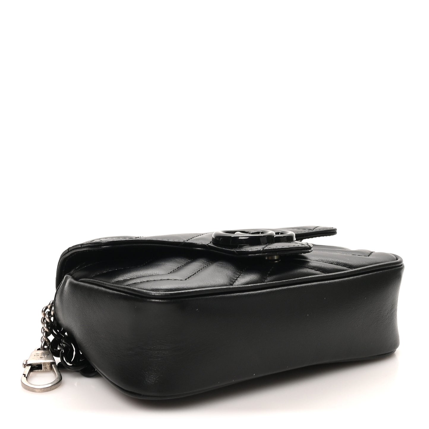Calfskin Matelasse Monochrome GG Marmont Chain Belt Bag Black
