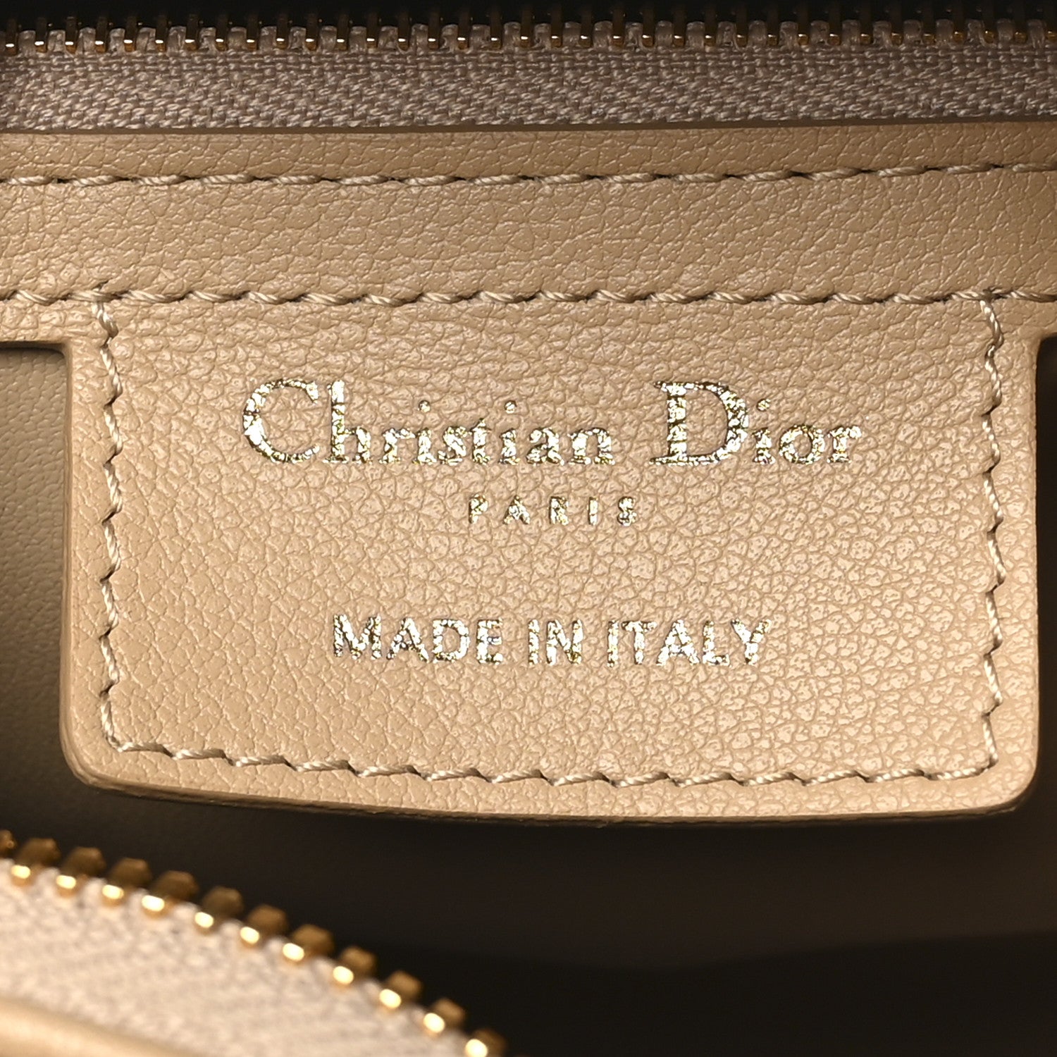 Christian Dior Calfskin Macrocannage Groove 20 Bag Biscuit 1797298