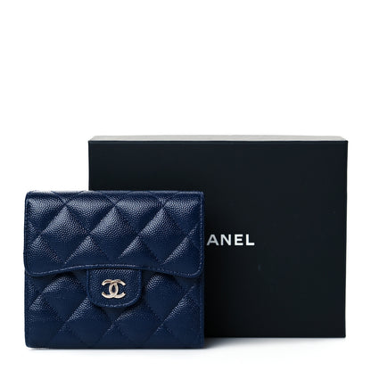 Chanel Caviar Quilted Compact Flap Wallet Navy 11 of 11
