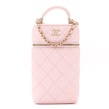 Chanel Lambskin Quilted Vertical Vanity Case With Chain Light Pink 1 of 14
