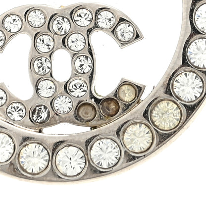 Chanel Crystal CC Round Earrings Silver 5 of 5