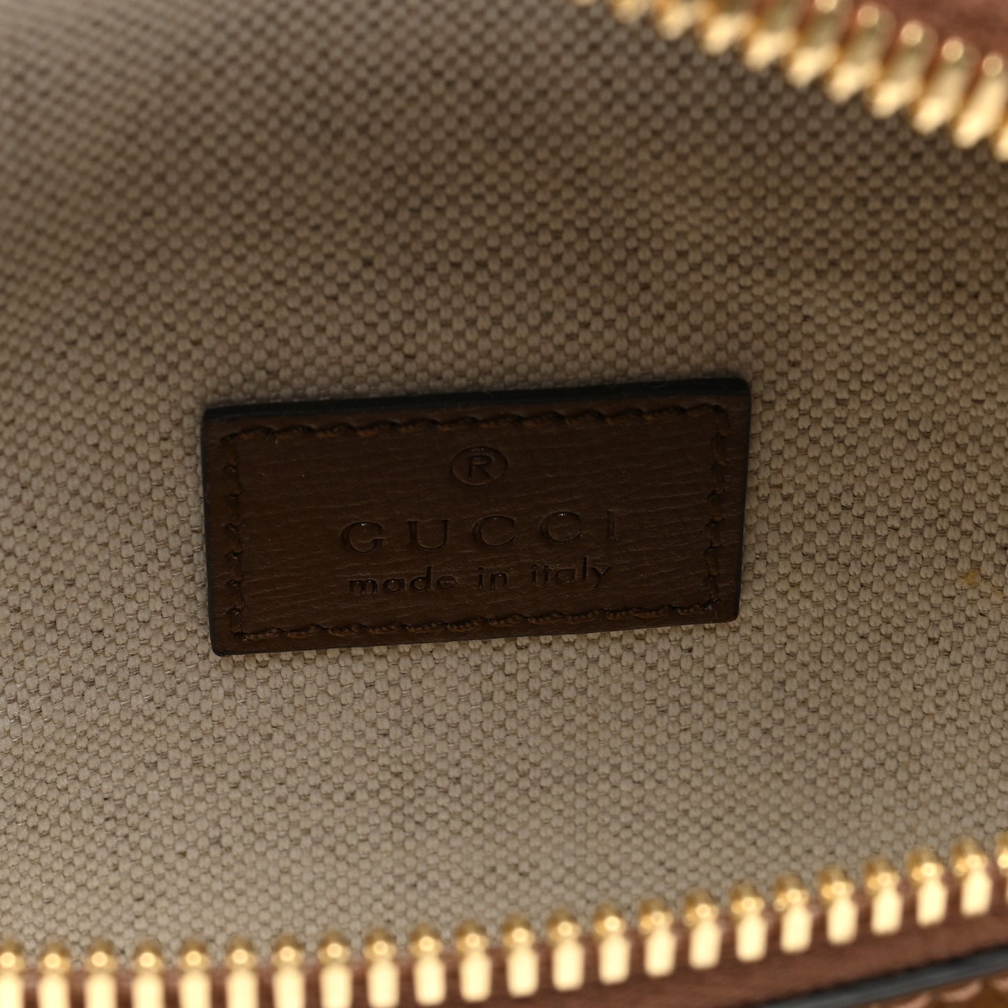 GG Supreme Monogram Textured Calfskin Retro Interlocking G Belt Bag Beige Ebony Brown Sugar