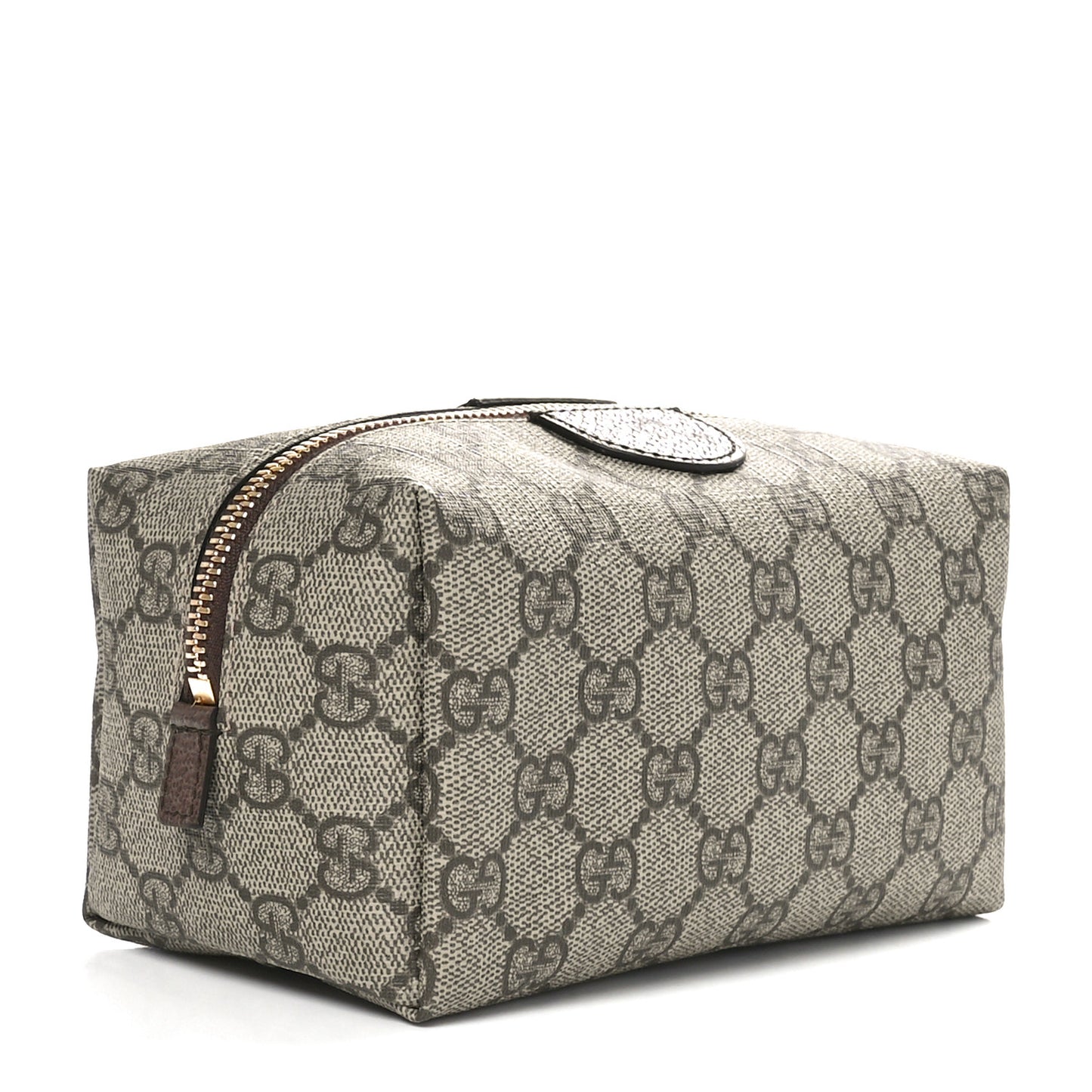 Soft GG Supreme Monogram Calfskin Medium Ophidia Cosmetic Case Beige Ebony New Acero