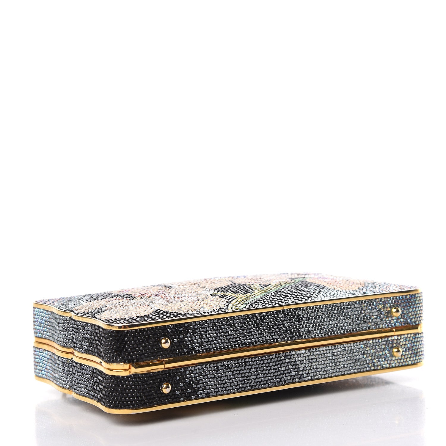 Judith Leiber Swarovski Crystal Flower Minaudiere Clutch 4 of 11