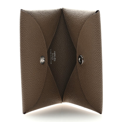 Hermes Epsom Calvi Card Case Etoupe 5 of 6