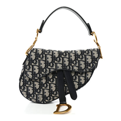 Christian Dior Oblique Mini Saddle Bag Blue 1 of 10