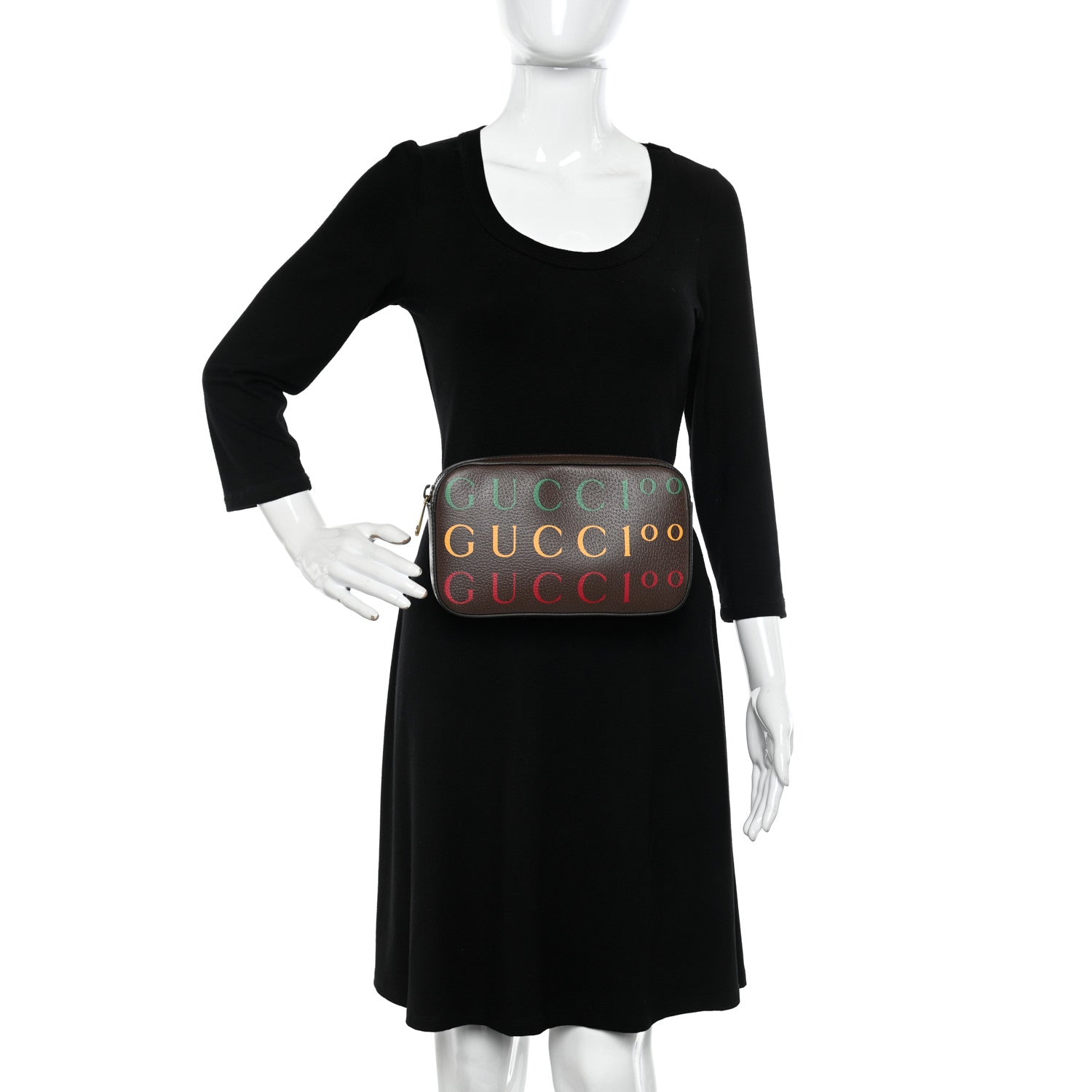 Gucci Textured Dollar Calfskin Gucci 100 Aria Belt Bag 90 36 New Acero Multicolor 2 of 10