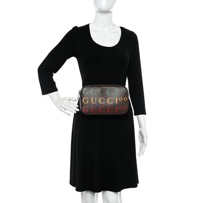 Gucci Textured Dollar Calfskin Gucci 100 Aria Belt Bag 90 36 New Acero Multicolor 2 of 10