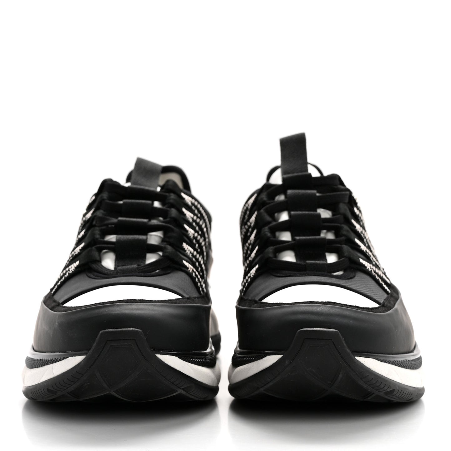 Mixed Fibers Suede Calfskin CC Sneakers 40 White Black