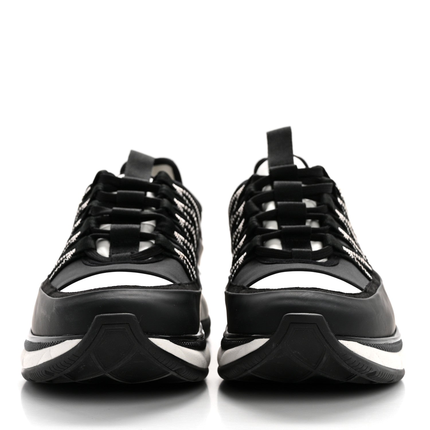 Chanel Mixed Fibers Suede Calfskin CC Sneakers 40 White Black 2 of 13