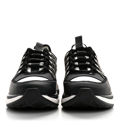 Chanel Mixed Fibers Suede Calfskin CC Sneakers 40 White Black 2 of 13