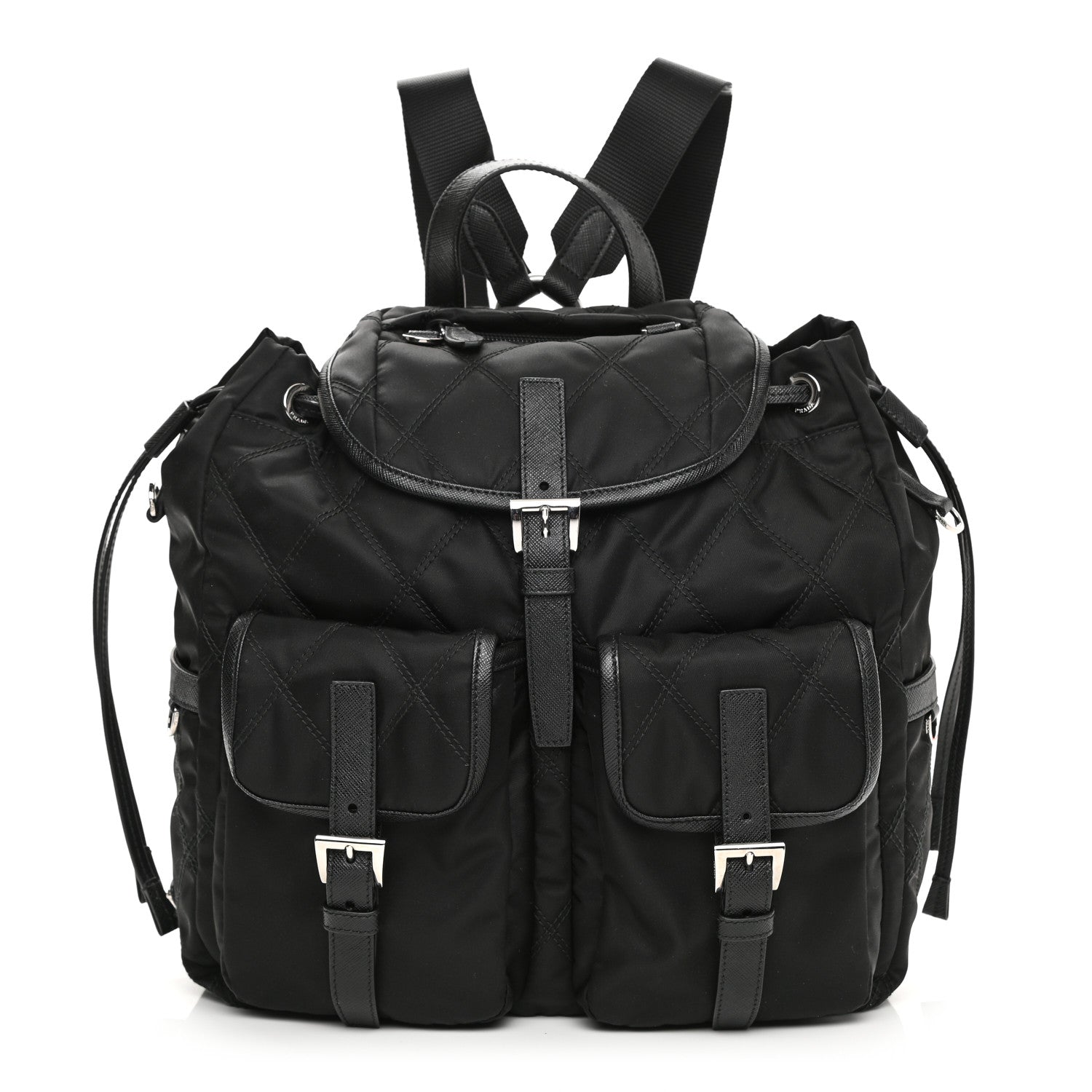 Prada Tessuto Nylon Saffiano Vela Quilted Backpack Black 1 of 10