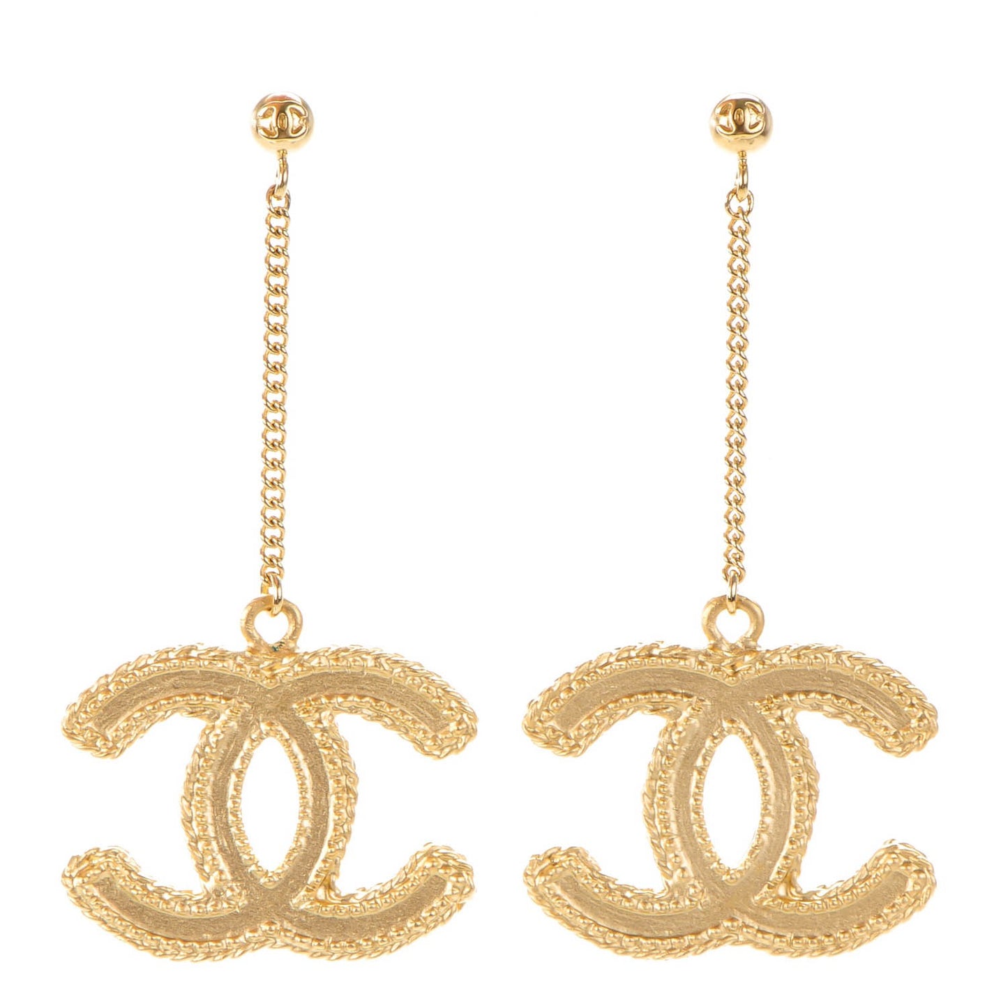 CC Drop Earrings Matte Gold