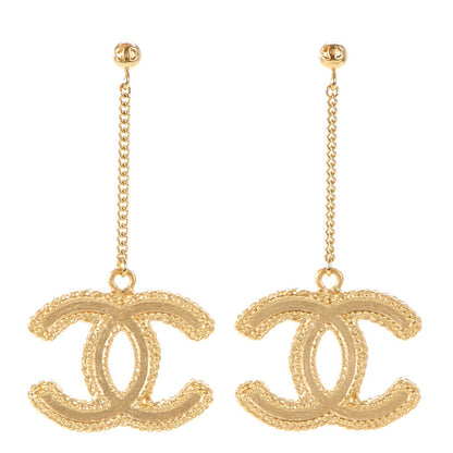 Chanel CC Drop Earrings Matte Gold 1 of 4