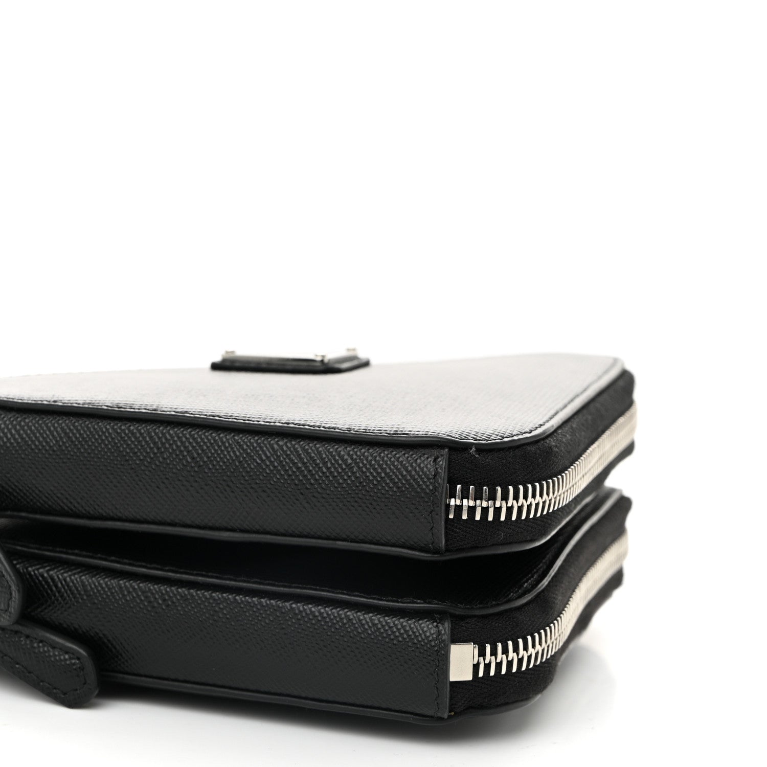 Prada Saffiano Mini Triangle Crossbody Pouch Black 10 of 11