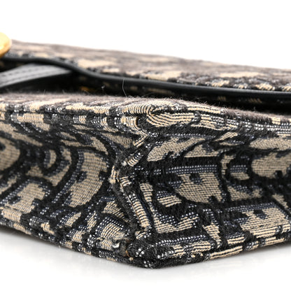 Christian Dior Oblique Saddle Chain Pouch Blue 9 of 12